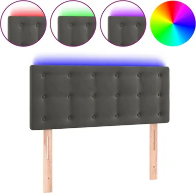 Produktbild von vidaXL LED Kopfteil Dunkelgrau 100x5x78/88 cm Samt