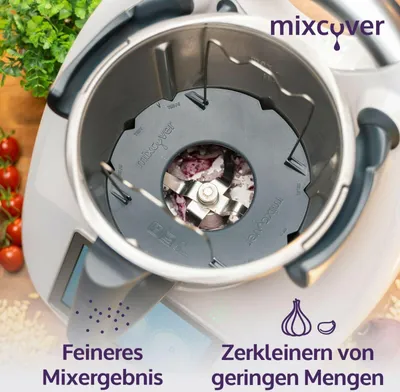 Produktbild von mixcover Mixtopf Verkleinerung für Thermomix TM6 TM5 Häcksel Helfer, Verkleinert den Mixtopf für effizienteres Häckseln, Pürieren ,Schneiden