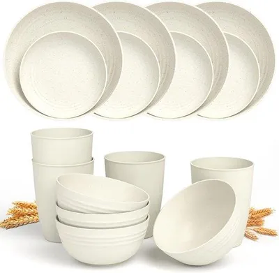 Produktbild von Famanu Camping Geschirrset 16-teilig - Beige