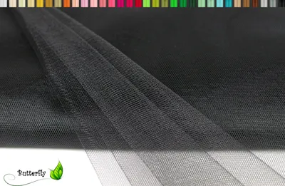 Produktbild von TÜLL Stoff 10m x 150cm, Farbauswahl:schwarz 030