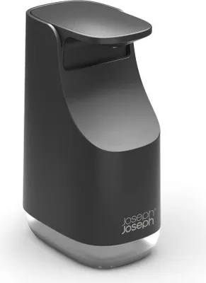 Produktbild von Kompakter Seifenspender deJosephJoseph Joseph Schlank, mattschwarzes Finish, platzsparendes, effizientes Design, einfach zu bedienende Pumpe de 350 ml, ideal für Badezimmer.