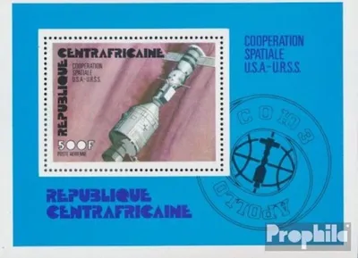Produktbild von Briefmarken Zentralafrikanische Republik 1976 Mi Block9 (kompl.Ausg.) postfrisch Raumfahrtunternehmen Apollo Sojus