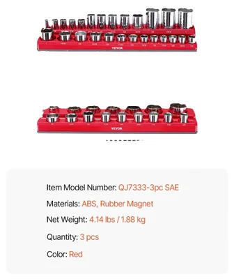 Obrázek produktu pro Organizér zásuvek, magnetická základna, pojme až 68 zásuvek, 3 kusy