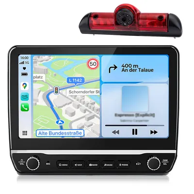 Image de Autoradio avec caméra de recul pour Fiat Ducato/Citroën Jumper/Peugeot Boxer 2006-2025, sans fil, CarPlay, Android Auto, GPS, 2+64 Go, Wi-Fi, DSP, DAB+