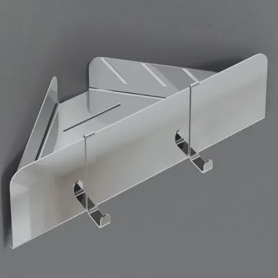 Produktbild von Dolvhin Duschablage ohne Bohren Ecke | Edelstahl Eckregal Dusche | Duschregal Ecke mit Ablaufrillen | Eck-Duschkorb zum Kleben | Chrom Poliert