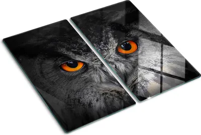 Produktbild von Tulup Glas-Herdabdeckplatte - 2x30x52cm - Glaskeramikkochfeld-Abdeckung Spritzschutz Zweiteilig Teufelsaugen Eule