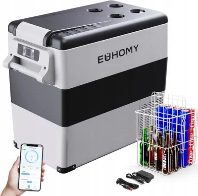 Zdjęcie produktu dla EUHOMY Kompresorowa lodówka podróżna 55L 12/24 V DC zamrażarka do samochodu