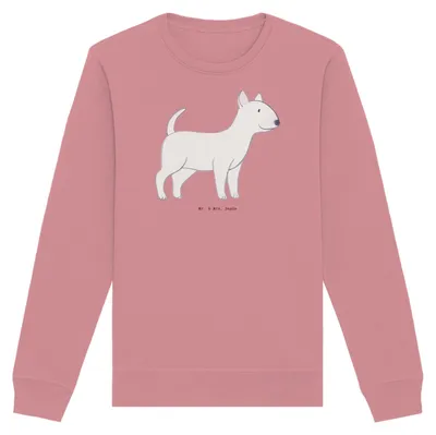 Produktbild von Mr. & Mrs. Panda Baumwoll Pullover Bullterrier Moment Größe M - Canyon Pink - Geschenk, Pulli, Sweater, Bio, Sweatshirt