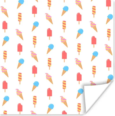 Produktbild von MuchoWow® Poster Eiscreme - Muster - Sommer 100x100 cm - Babyzimmer
