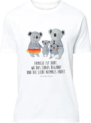 Produktbild von Mr. & Mrs. Panda Größe L T-Shirt Koala Familie - Weiß - Geschenk, Koalas, Tshirt, Mama, Papa, Muttertag, mit Spruch, Family, Shirt