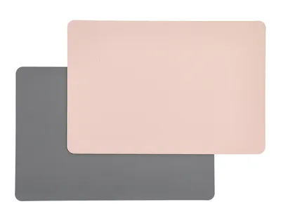 Produktbild von 4 Stück Platzsets Rechteckig 2-farbig Grau Rosa zum Wenden