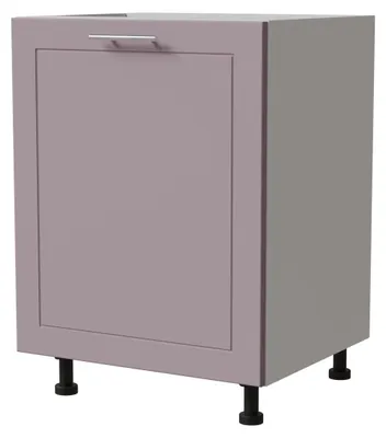Productafbeelding van Keukenonderkast BARI, 60x82 cm, met 1 deur, mat gelakt, kleur naar keuze. BA-D1D/60, RAL 4009 pastelviolet mat, wit