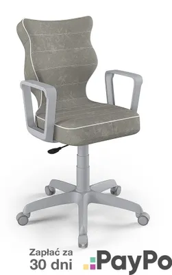 Obrázek produktu pro Židle pro růst dětí, ergonomická židle k psacímu stolu, vhodná pro výšku 159-188 cm, barva: šedá (VISTO 03)