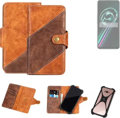 Produktbild von K-S-Trade Handyhülle Schutzhülle Bookstyle Case Wallet-Case kompatibel mit Realme 9 Pro Plus Cover Klapphülle Kantenschutz Smartphone dunkelbraun
