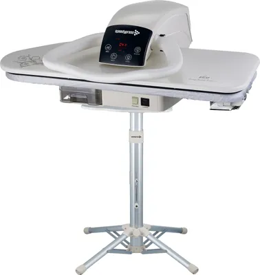 Produktbild von 80HD-W Weiß 2600 Watt Hochleistungs-Dampfbügelpresse 81 cm + Stand by Schnellpresse (+ Eisenaufsatz, Filter und Abdeckung)