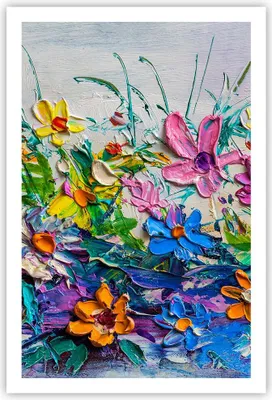 Produktbild von Poster - Poster ohne Rahmen - Blumen die Farben pastos - 61x91,5 cm - Wand Bild - Wanddeko - Wandbilder - Kunstposter - Wandposter - Bilder - Kunstdruck - Wanddekoration - Wandbild - P2XPA61x91-4521