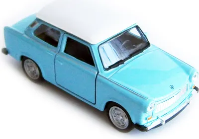 Immagine prodotto di TRABANT 601 modellino di auto 11,5cm Trabi modellino di auto giocattolo per bambini regalo 14 (blu-bianco)