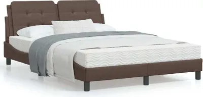 Produktbild von Design Bett mit Matratze Braun 120x200 cm Kunstleder, Klassische Betten 2024 Neu