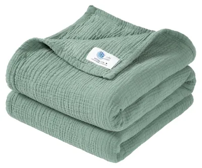 Image de Couverture en mousseline pour berceau et jeune enfant, 117 x 107 cm