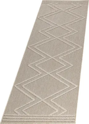 Produktbild von Teppich Läufer Wetterfest Beige 80x250 Boho Design aus Polypropylen
