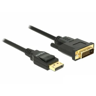 Produktbild von Kabel Displayport 1.2 Stecker > DVI 24+1 Stecker 3 m schwarz Delock