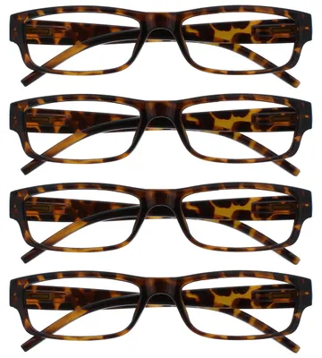 Produktbild von OPULIZE Die Lesebrille Unternehmen Braune Schildpatt Leicht Komfortables Leser Wert 4er-Pack Herren Frauen RRRR32-2 +3,50