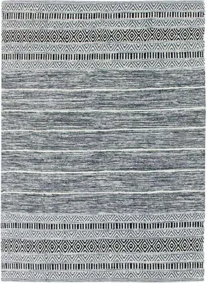 Produktbild von Terrakotta-Teppich 120 x 170 cm - Weißer, schwarzer Außenstreifen