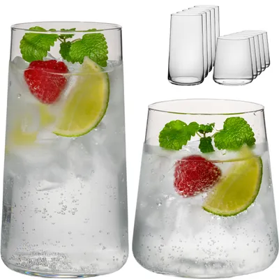 Produktbild von IMPERIAL Trinkgläser aus Glas Set 450ml & 550ml 12 Teilig Wassergläser Saftgläser Longdrinkgläser Cocktailgläser