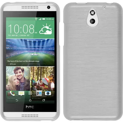 Produktbild von PhoneNatic Case kompatibel mit HTC Desire 610 - weiß Silikon Hülle brushed + 2 Schutzfolien