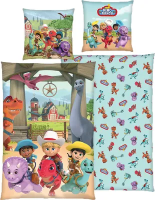 Produktbild von HERDING Dino Ranch Bettwäsche - Friends - 80-x-80-cm-135-x-200-cm, Deckenbezug im Lieferumfang enthalten, Kissenbezug enthalten