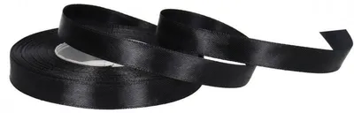 Produktbild von Satinschleife, schwarz, 12 mm Breite, 32 Meter Länge