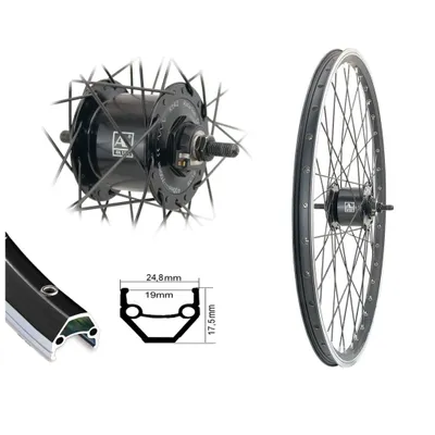 Produktbild von Vorderrad 27,5" Nabendynamo Hohlkammerfelge Felgenbremse schwarz 19-584 Rad Zoll