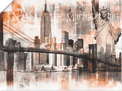 Produktbild von ARTland Poster New York Skyline Collage V Größe: 40x30 cm