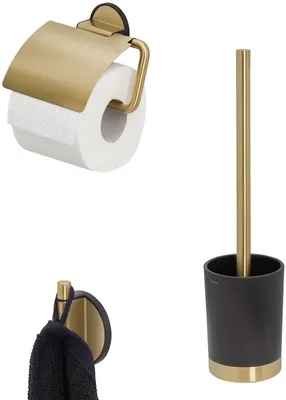 Produktbild von Tiger Tune Toilettenzubehörset 3-teilig freistehend Messing gebürstet/Schwarz