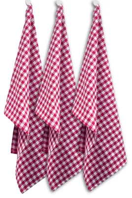Immagine prodotto di HOME ELEMENTS Set di 3 strofinacci 50*70 cm, rosso a quadri