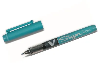 Produktbild von Faserschreiber V Sign Pen 0,6mm Rundspitze hellblau Packung mit 12 Stück