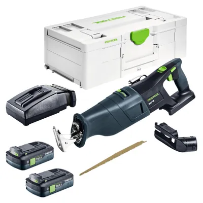 Obrázek produktu pro Akumulátorová přímočará pila Festool RSC 18 EB-Basic 18 V Brushless + 2x akumulátor 4,0 Ah + nabíječka + Systainer