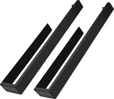 Image de Unyqoos® Porte-serviettes adhésif sans perçage, 35 cm, noir mat, acier inoxydable 304, pour salle de bain et cuisine, lot de 2