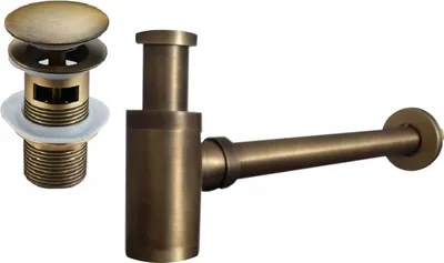 Produktbild von Mexen runder Waschtisch, halb versenkt, mit Klick-Klack-Stöpsel, mit Überlauf, Bronze antik - 7992050-30
