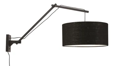 Produktbild von GOOD&MOJO - Wandlampe Andes - Bambus Schwarz/Schwarz - 95x47x55cm