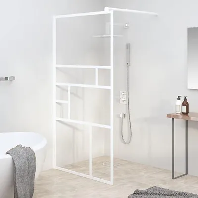 Produktbild von Duschwand für Walk-In Dusche Glas Duschtrennwand Glas Badewanne Duschwand Duschabtrennung Badewannenaufsatz 115x195 cm ESG-Glas Weiß