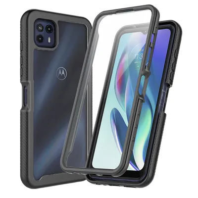 Immagine prodotto di Custodia per Motorola Moto G50 5G, paraurti con protezione dello schermo a 360° integrata, custodia protettiva per tutto il corpo, nero