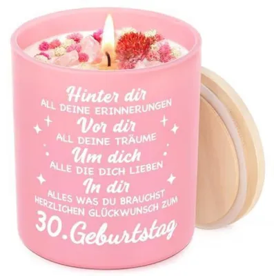 Obrázok produktu pre Vôňková sviečka zo sójového vosku, vôňa levandule, darček k 30. narodeninám pre ženy