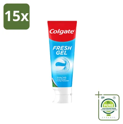 Produktbild von 15 x Colgate Blue Fresh Gel Tandpasta - 75 ml - Großpackung - 15 Stücke
