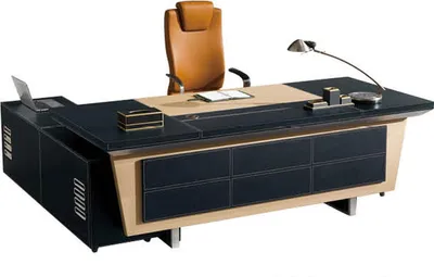 Produktbild von Moderner Eckschreibtisch aus MDF und Edelstahl in elegantem Design