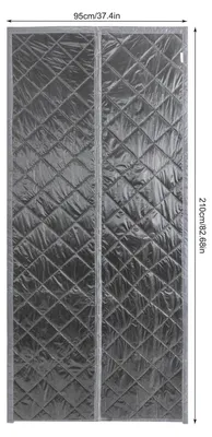 Produktbild von Magnetischer Thermo-Türvorhang - Wärmedämmender Türvorhang 0,95×2,1 m - Winter-Kälteschutz - Magnetverschluss - Türrahmenmontage - Grau