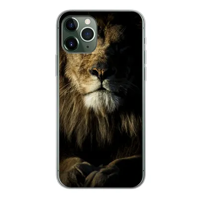 Produktbild von MuchoWow® Handyhülle Schutzhülle Hülle für iPhone 11 Pro Löwe - Licht - Schwarz Silikon Softcase Handy Hülle - Handy