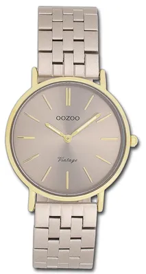 Image de Oozoo Damenuhr, série Vintage, couleur taupe, bracelet en métal, montre analogique à quartz, modèle D3UOC20409