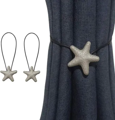 Productafbeelding van Gordijn Tiebacks - Gordijnbanden Magnetisch - Gordijnen Fixeren - Dieren Design - 2 Stuks - Zilver