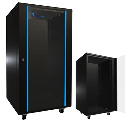 Imagen del producto de Extralink 22U 600 × 600 mm Armario Rack de Pie Negro para Servidores y Redes